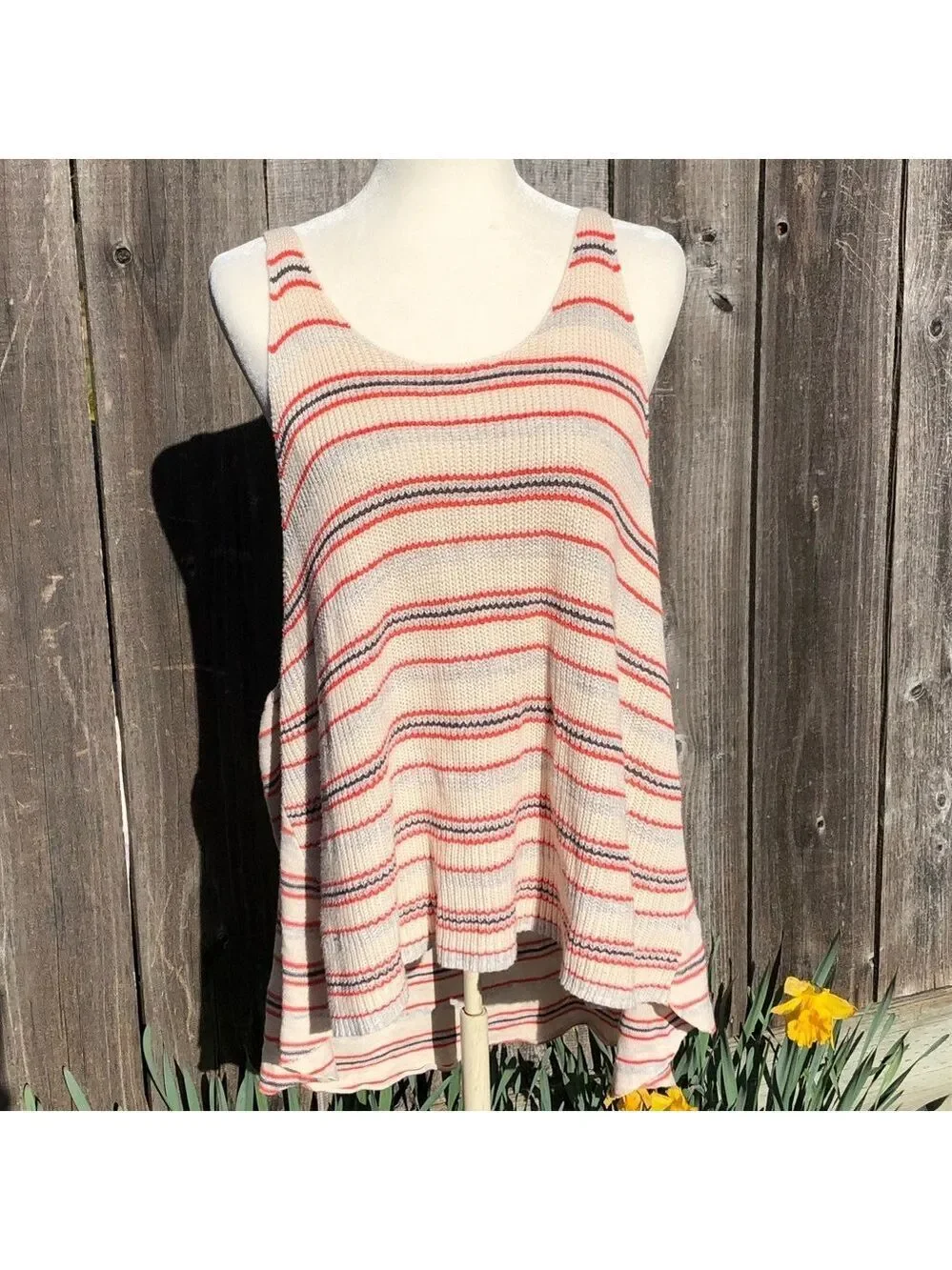 Free People Stripe Sailor Tank Ivory Combo- Size M
